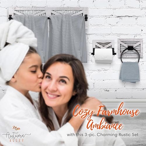 Miniatura 2 de Autumn Alley Toallero rústico de granja, toallero de madera, toallero de granja para baño rústico y decoración de estilo de cocina de granja, 24