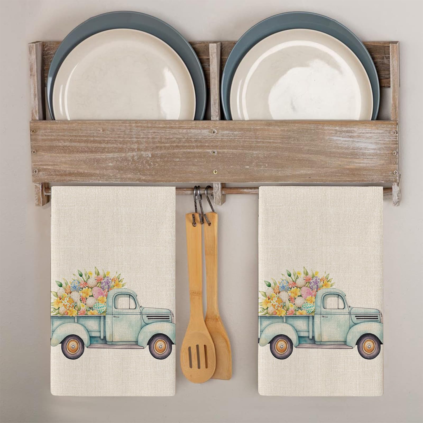 Trapos Cocina Flores De Coche Beige Paños de Cocina Absorbentes Microfibra Lavable Reutilizables Suaves Trapos de Cocina Toallas de Limpieza Baño Barra Picnic 4 Piezas (40x60 cm)