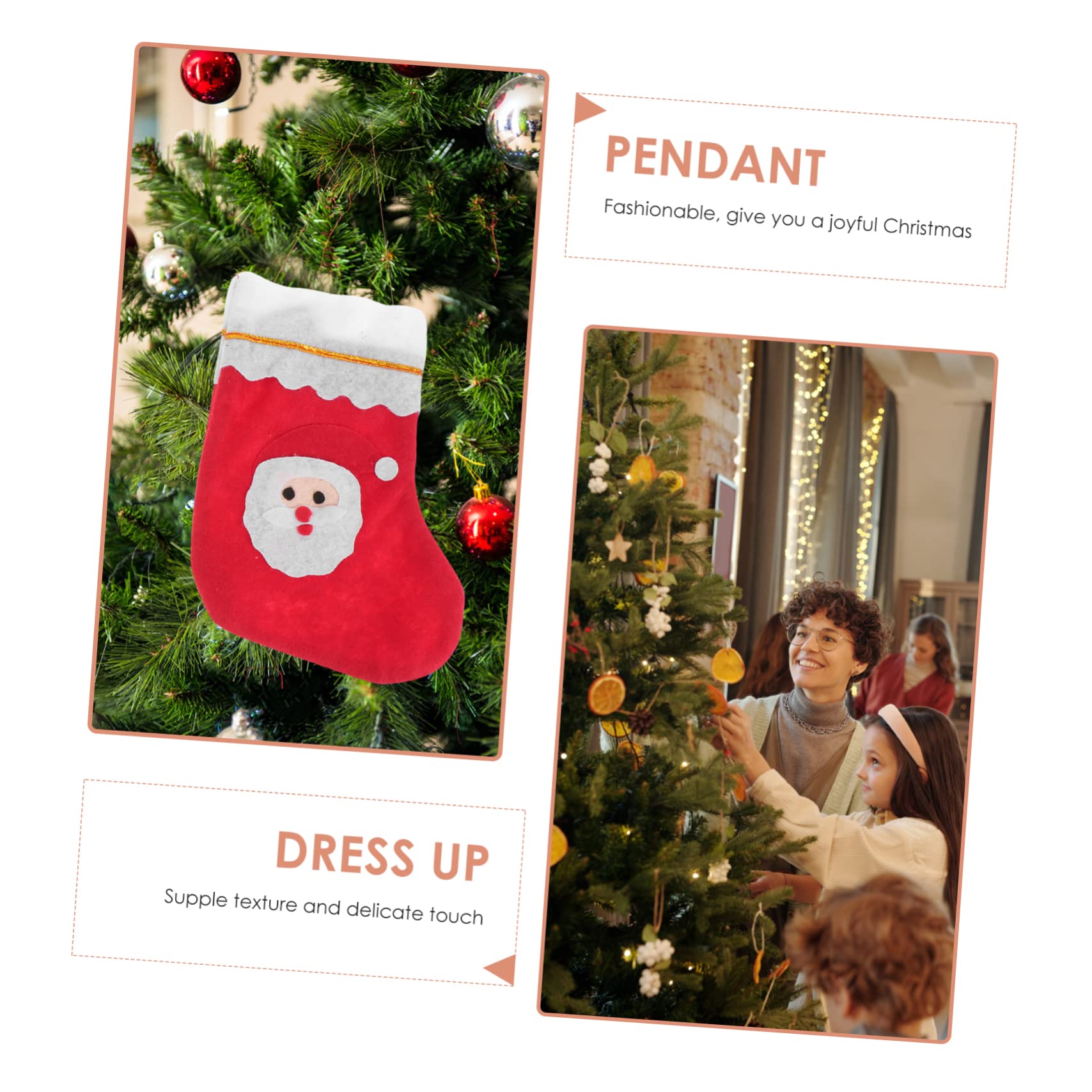 IMIKEYA 72 STK Weihnachtsstrumpf Goodie Bag weihnachtsgeschenktüte Mini-Weihnachtsstrümpfe Mini-Strümpfe Weihnachten büro Dekoration Office Decoration Kaminanhänger Geschenkhalter Stoff