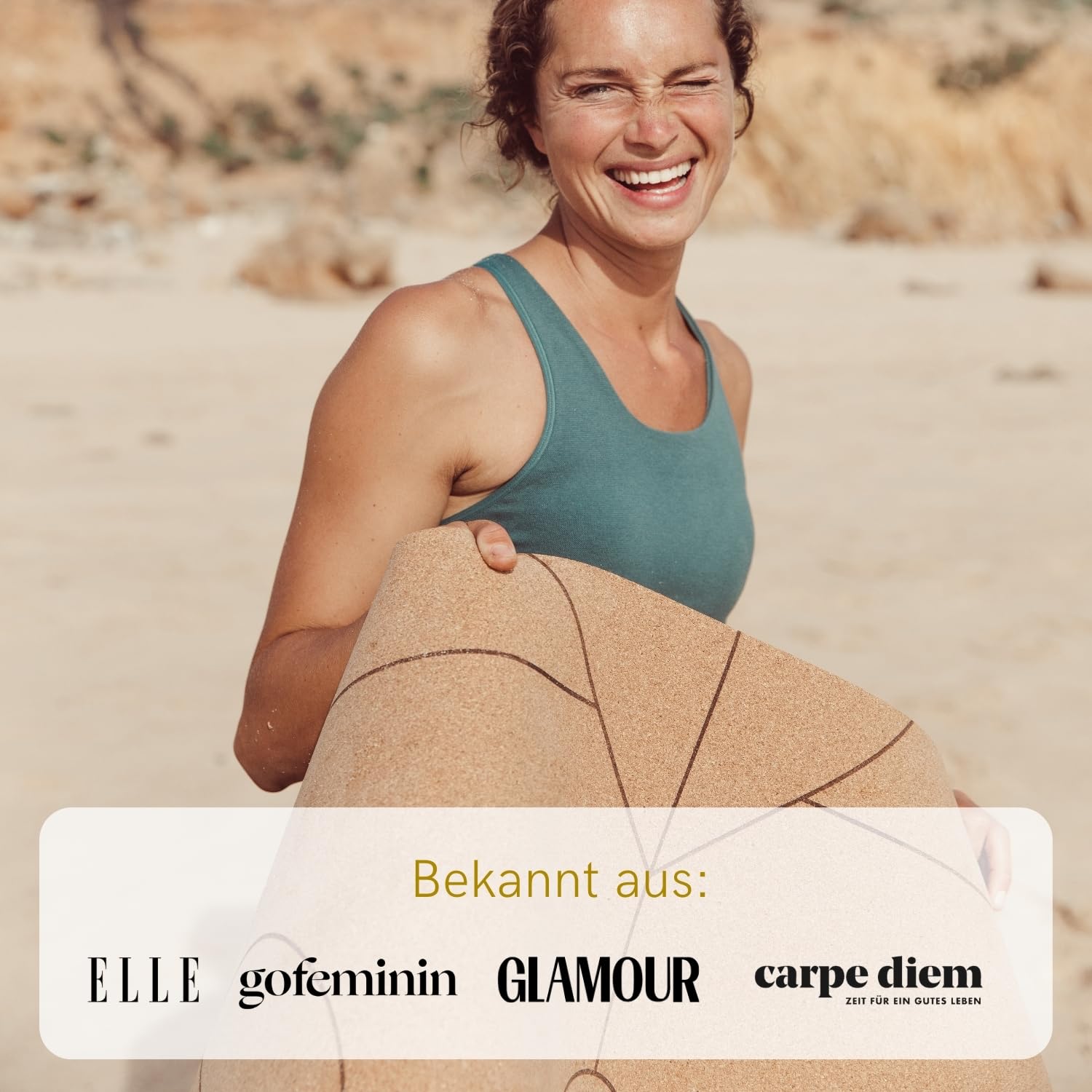 Lotuscrafts® Arise Cork Yogamatte Kork mit 100% Naturkautschuk, Extrem Rutschfest, Yoga Matte für Hot Yoga mit Sweat Proof Oberberfläche, 185 x 65 x 0,4 cm