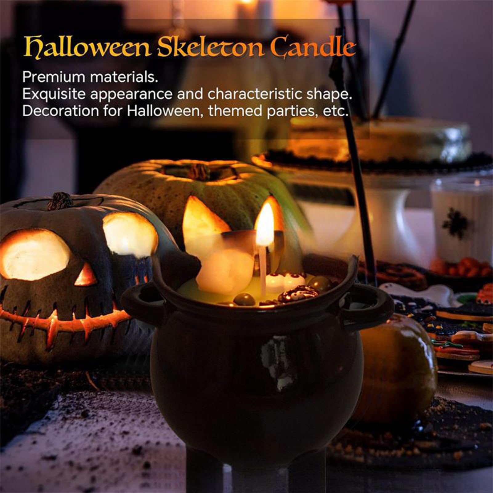 Zestaw ?wiec na Halloween, straszne o?wietlenie dekoracyjne, aromaterapia Bubble Pot, funkcja dyfuzora oleju, kompaktowy design, idealny do domu sto?owego w domu na Halloween Atmosfera