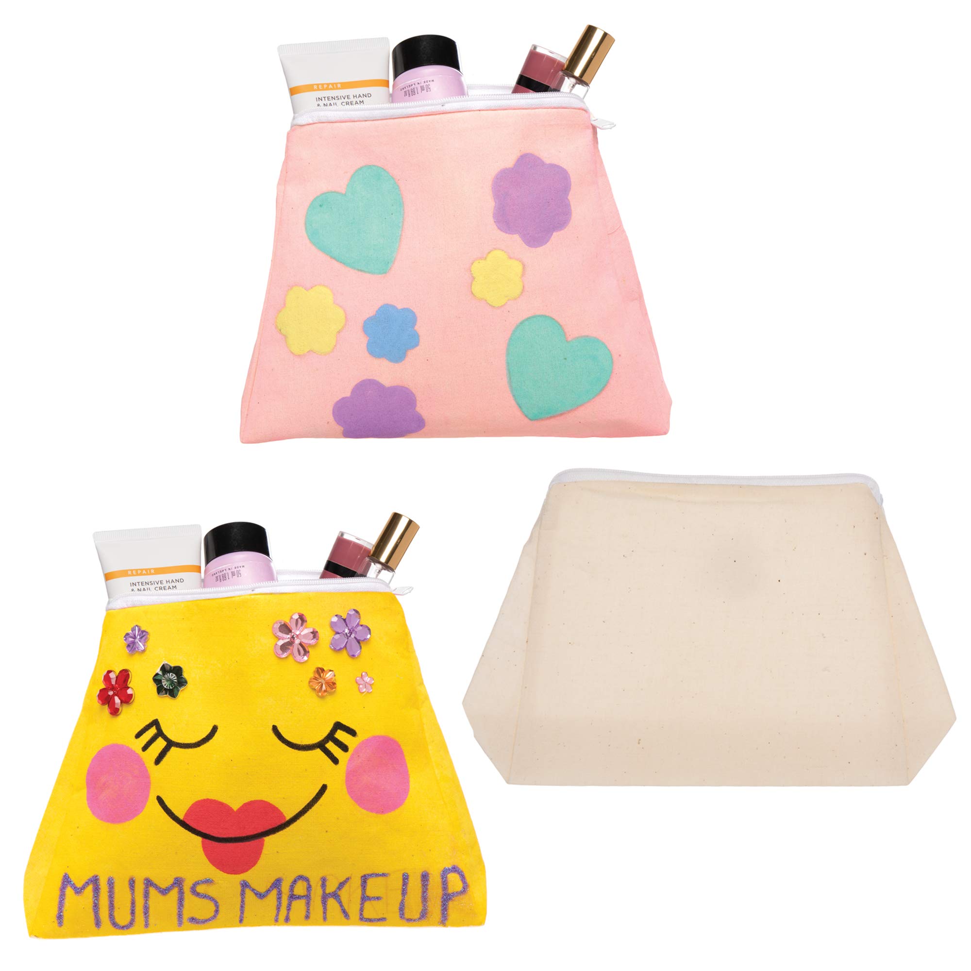 Baker RossAT411 Fabric Toiletry Bags - Pack of 3, Fabric Canvas Carrier For Kids to personalize and Paint Your Own in Children's Arts and Crafts