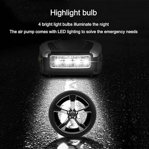 Miniatura 4 de Compresor de aire portátil Mini inflador Bomba eléctrica Bomba de aire para automóvil DC12V Bomba de neumático eléctrica con iluminación LED,