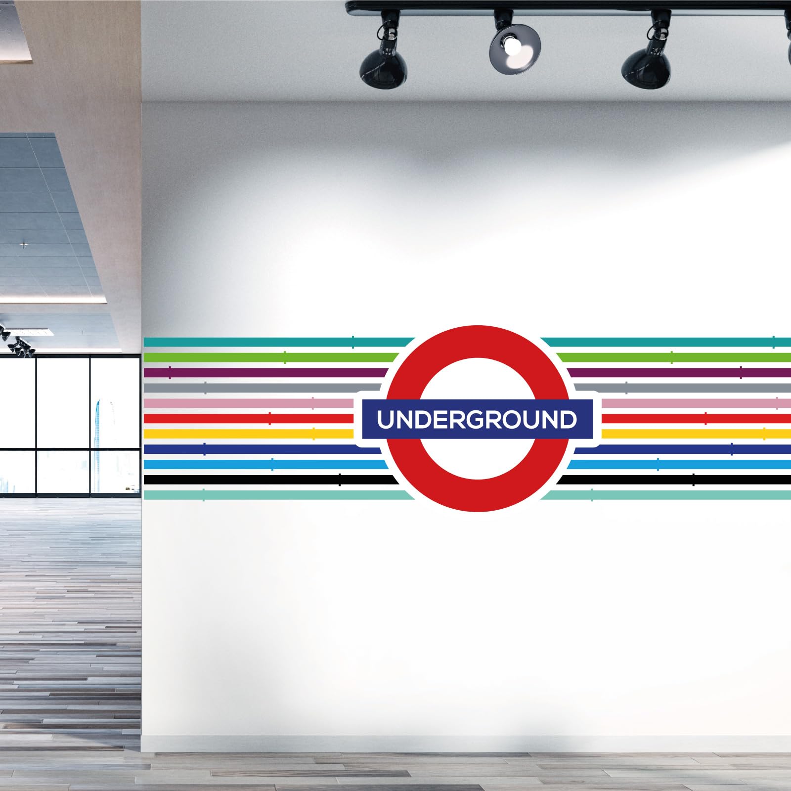 Colour London Underground Tube Lines - Personalised Station Name Sign - Vinyl Wall Decal Sticker [XLarge]
