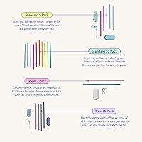 Vista 3 de GIR: Get It Right - Pajitas de silicona reutilizables con estuche de viaje y escobilla de limpieza, pajitas largas para vasos, cócteles y bebidas