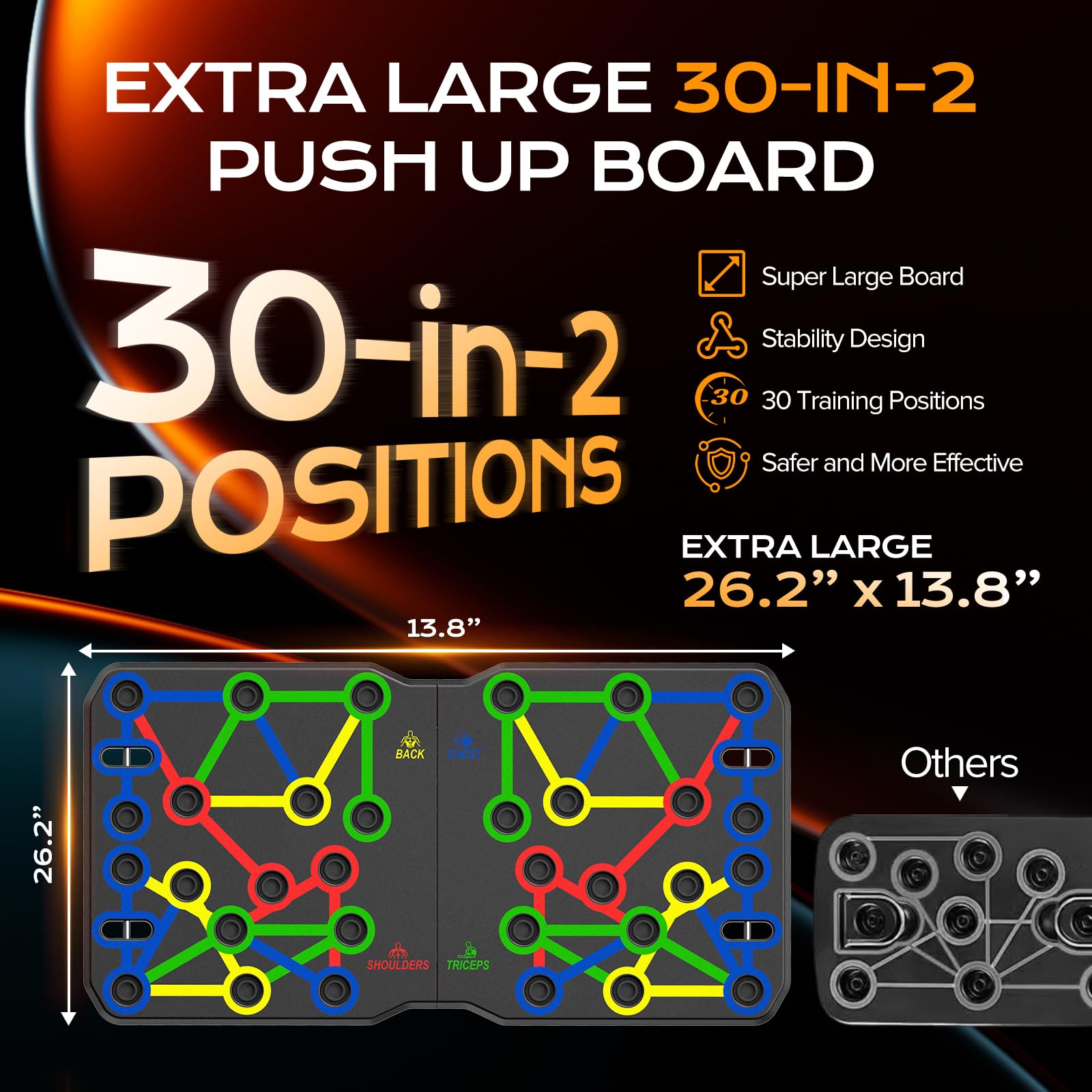 AERLANG Push Up Board, Foldable Fitness Training System 20 in 1 Multi Functional Home Gym Equipment for Upper Body Strength Training Burn Fat Sculpt Shoulders Chest Back Triceps