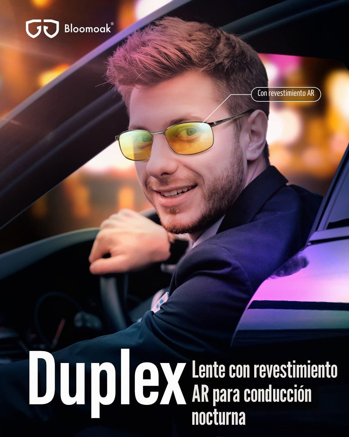 Bloomoak Polarized Night Driving Glasses for Men/Women, Anti Glare HD Night Vision Glasses Nighttime Yellow Tinted Lens UV400