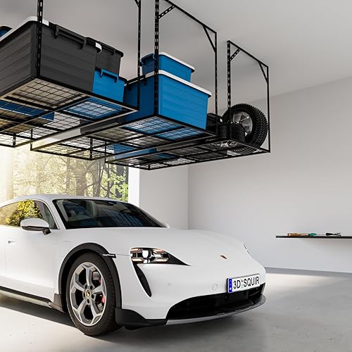 Miniatura 2 de DNIWTSAE Estante de almacenamiento de techo ajustable de 2 x 5.5 pulgadas, 66 pulgadas de largo x 24 pulgadas de ancho x 12-40 pulgadas de alto,