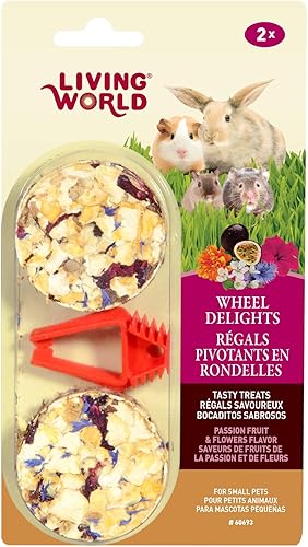 Miniatura 1 de Living World - Paquete de 2 ruedas para animales pequeños para mascotas 24 onzas fruta de la pasiónflores