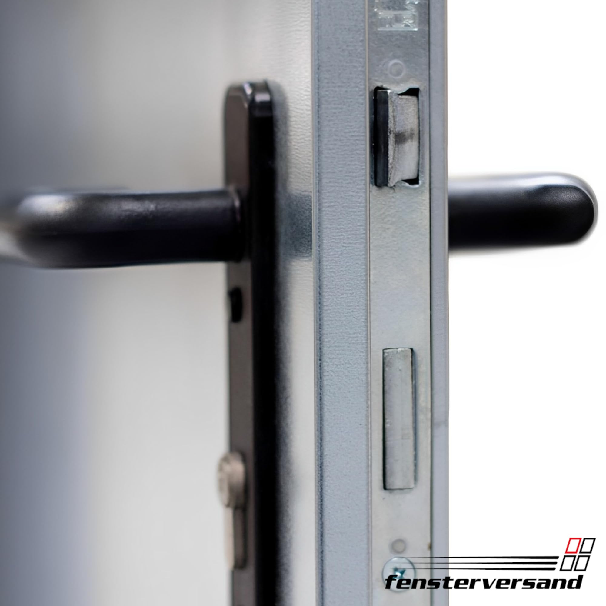 FENSTERVERSAND - Nebeneingangstür nach außen öffnend Stahl, Eingangstür, Nebeneingangstür Anthrazit, Kellertür, Haustüren Eingangstüren, BxH: 770x2010 mm DIN rechts, Türklinke innen, außen