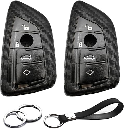 Miniatura 8 de 2 piezas compatibles con BMW 1 2 3 4 5 6 7 8 Series X1 X2 X3 X4 X5 X6 X7 i4 Z4 M5 M6 M7 M8 GT3 GT5 Funda para llavero protector de llavero sin llave