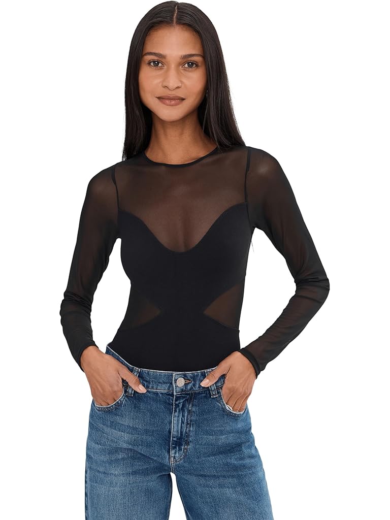 Black Free People All An Illusion Bodysuit