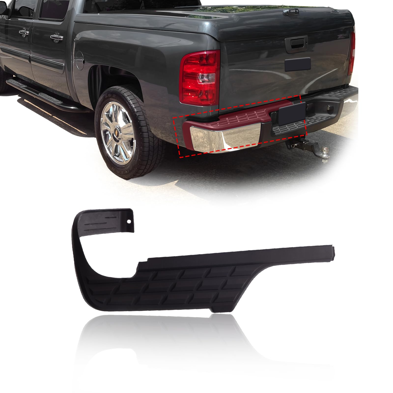 CarPartsDepot Rear Bumper Step Pad (Left Driver Side) Compatible With 2007-2013 Chevy SIlverado & GMC Sierra GM1191124 15284313