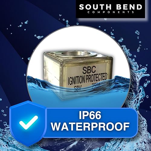 Miniatura 28 de South Bend Components Paquete combinado de fusible de batería de 250 A (MRBF) y bloque de terminales, 58 V CC máximo, IP66, protección contra