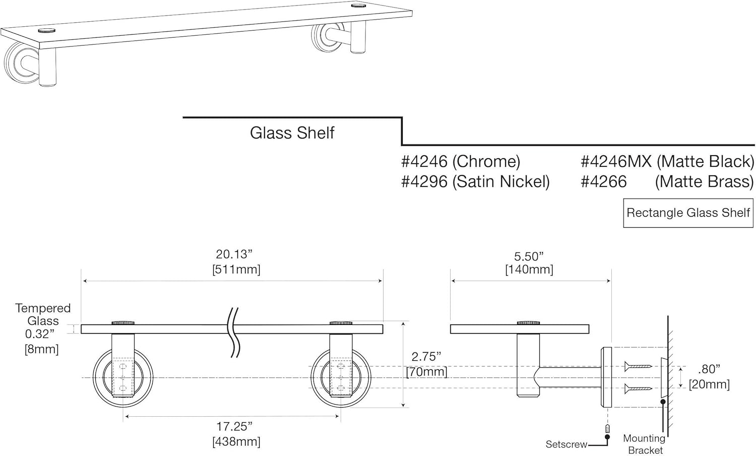 Best Cyber Deals 🔥 Gatco 4246MX Latitude II Glass Shelf, Matte Black