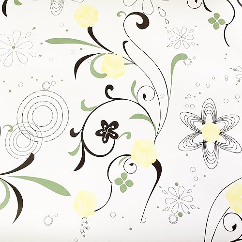Miniatura 9 de Yifely Yellow Blooms - Revestimiento de papel decorativo para cajones y estantes, autoadhesivo, decoración de armario de almacenamiento de 17.7