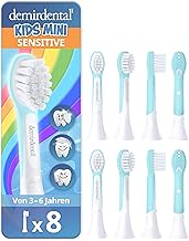 demirdental Ersatzbürsten für Kinder passend für Philips Sonicare Ersatzbürsten Kids, Compact Mini geeignet für 3-6 Jahre, entspricht HX6034 HX6038, Türkis, 8er Set