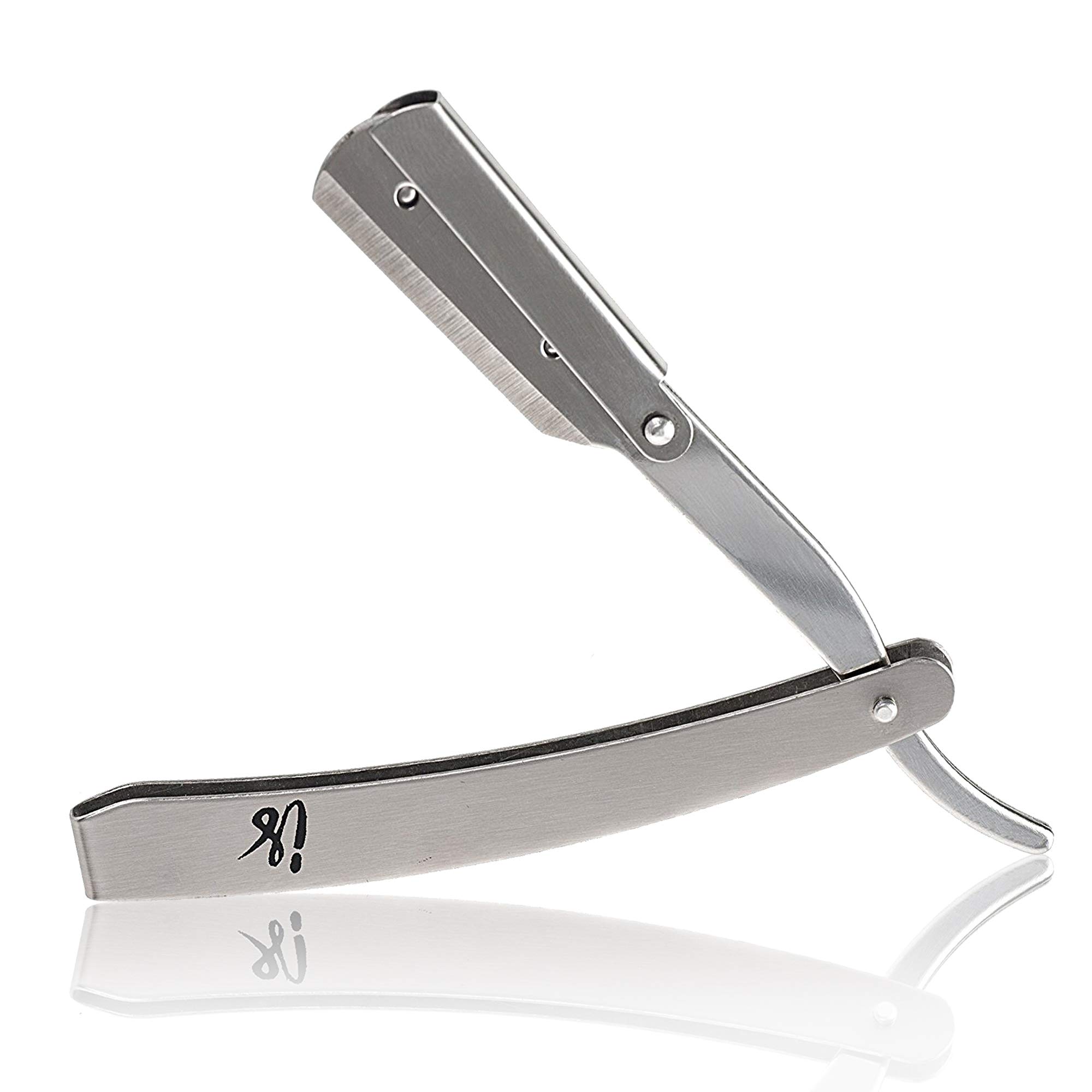 Buy Professional Barber Razor Stainless Steel Straight Edge Razor 10 Count Blades Easy to