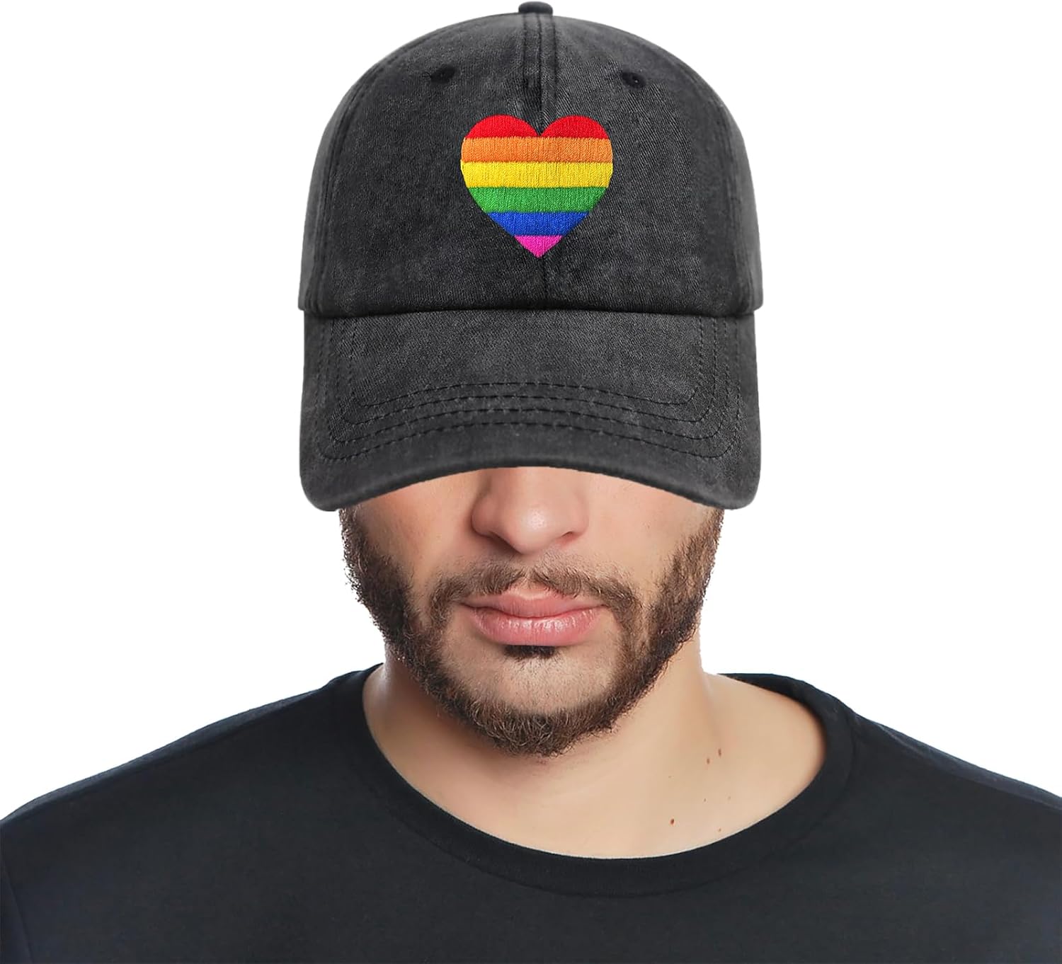 Embroidered LGBT Hat Rainbow Pride Hat for Men Women, Funny Adjustable Gay Hat LGBT Baseball Cap Dad Hat Pride Accessories - Image 5