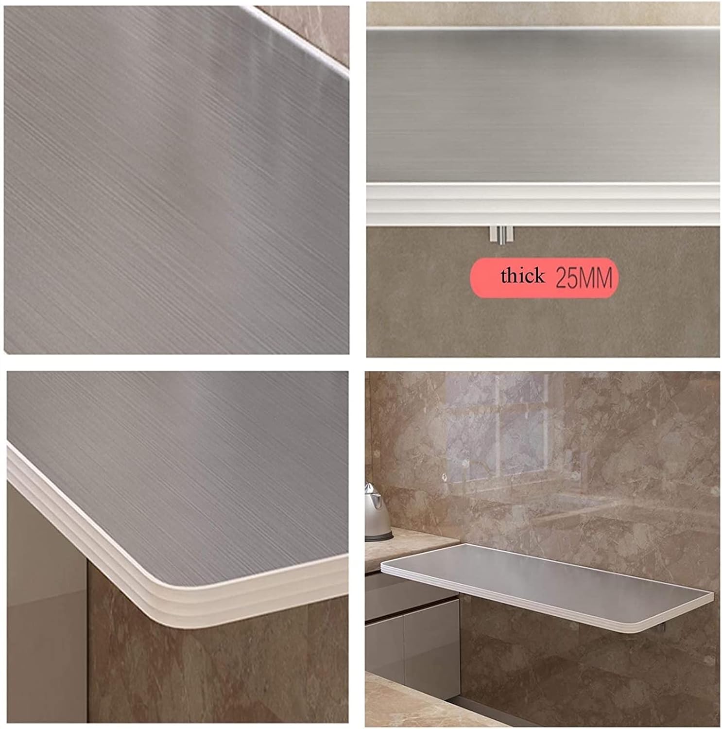Floating Wall Mounted Folding Table Desk for Kitchen Laboratory Shelf Scratch Resistant Workbench 70 * 40Cm