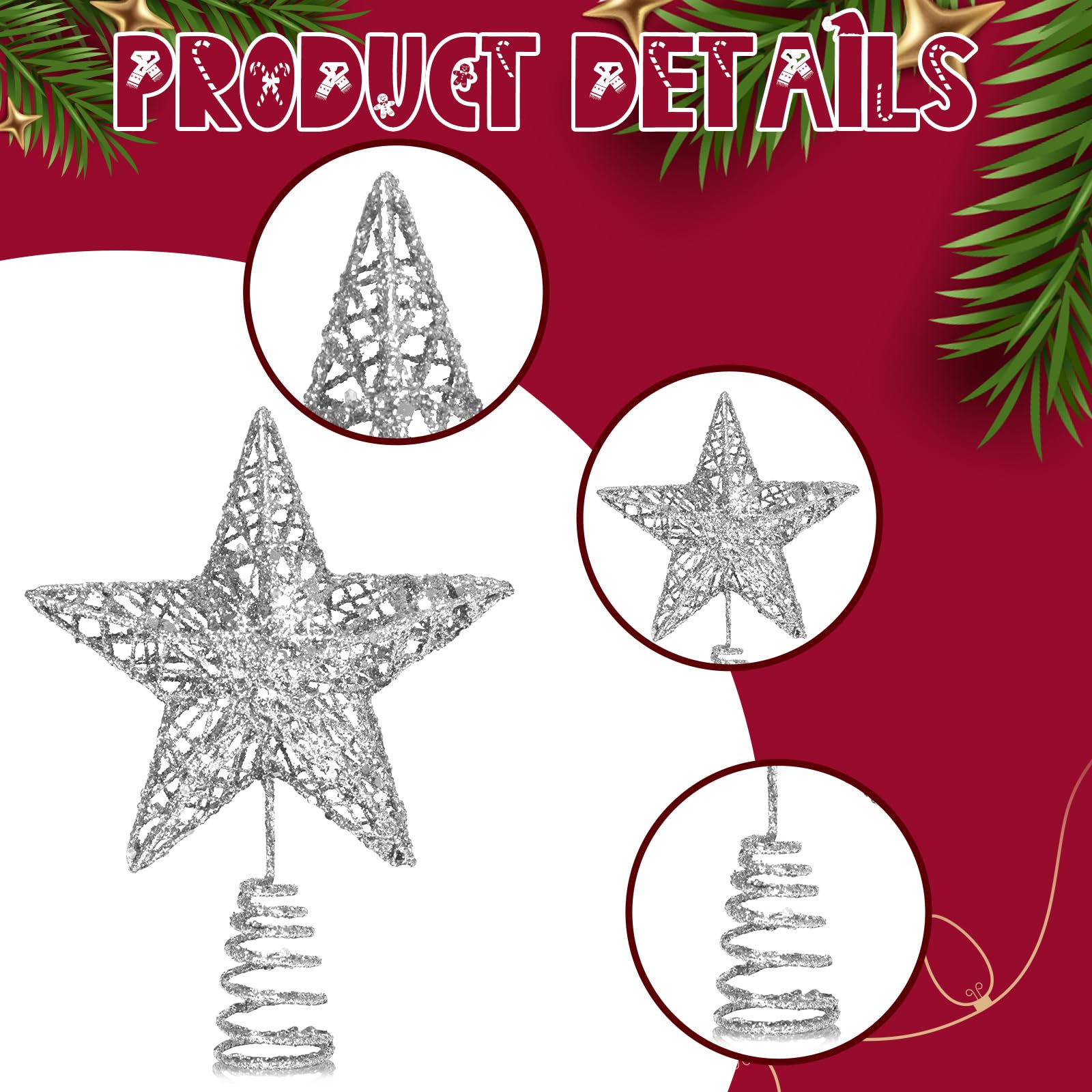 Kerstdecoratie Ster zilver 180 cm H 60 cm kopen