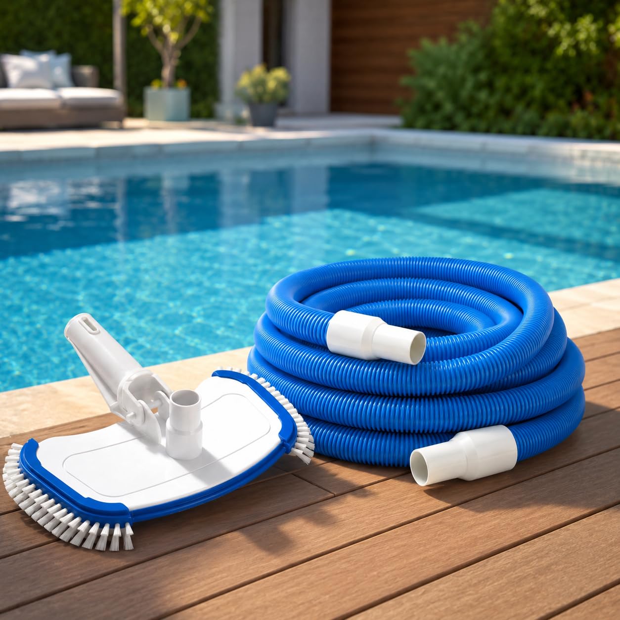 Keeper Kit Avanzado Limpieza de Piscinas, Limpiafondos Manual con Manguera 38 mm Ø, Manguera Autoflotante 10m, Compatible con Skimmer y Sistemas de Filtrado para Piscinas