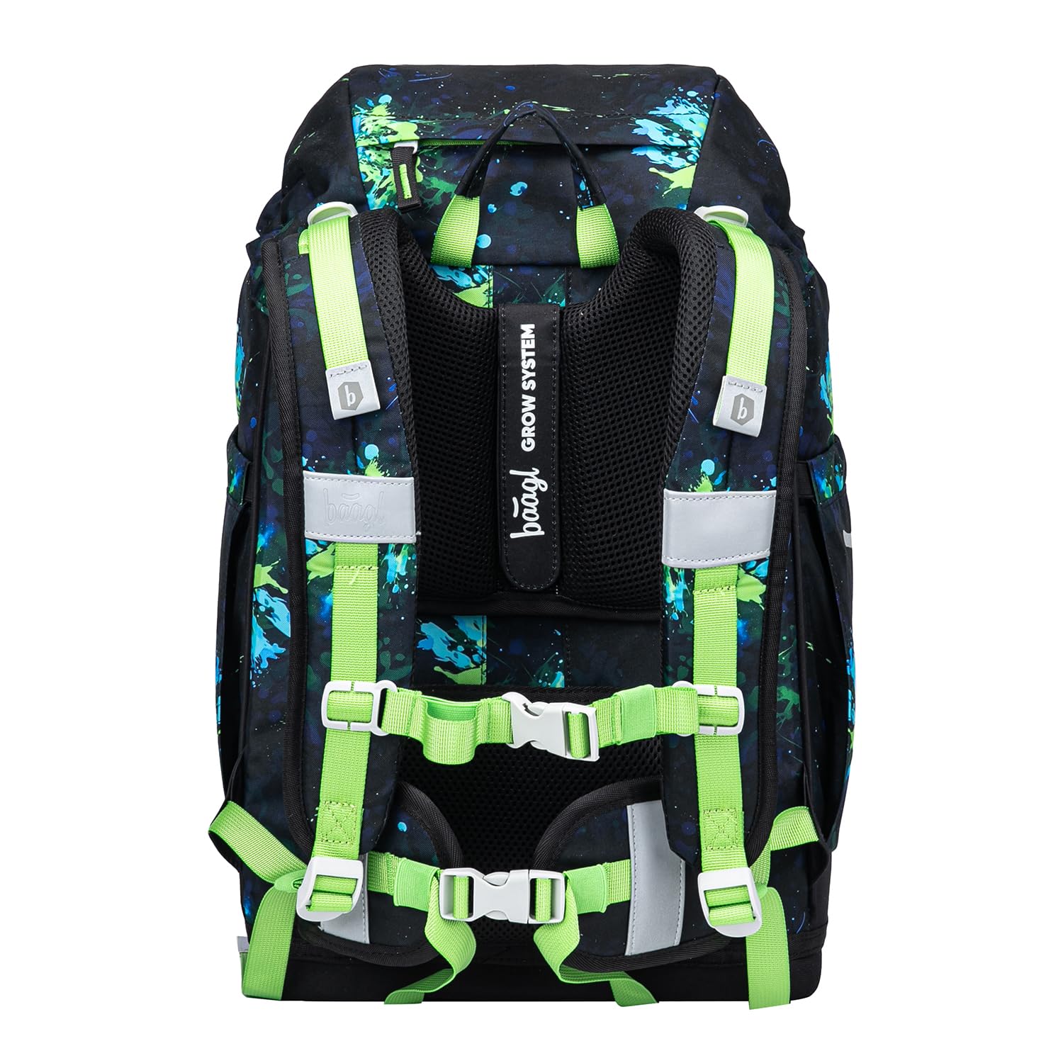 Baagl Schulranzen Jungen Set 5 Teilig (Airy Plus Schultasche für 1. Klasse, Mäppchen, Turnbeutel, Schürze, Brustbeutel), Grundschule Ranzen, Ergonomischer Schulrucksack, 25 l (Fußball)