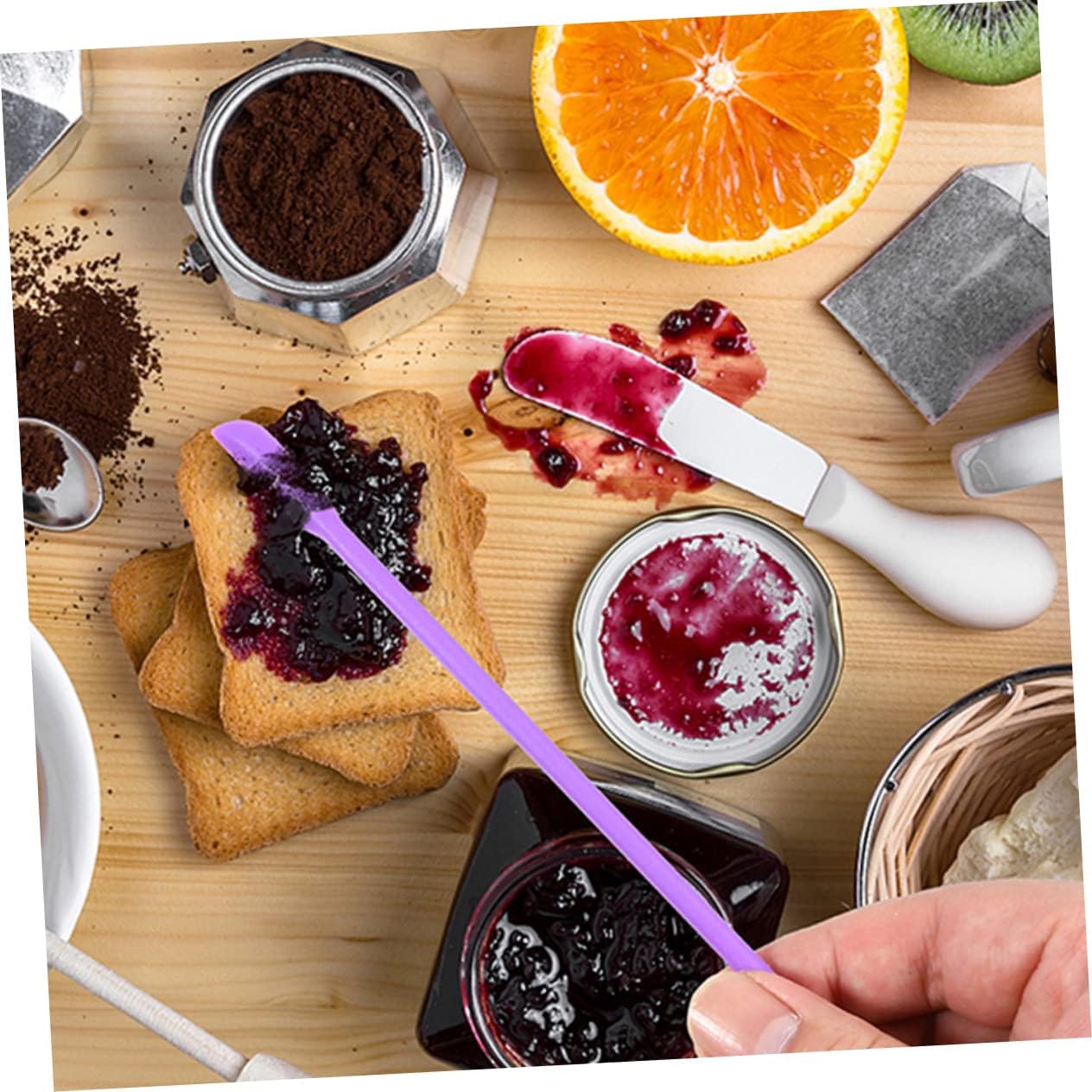 2sets Mini Spatulas Set Multi-purpose Silicone Jar Spatula for Food Cosmetics image 4
