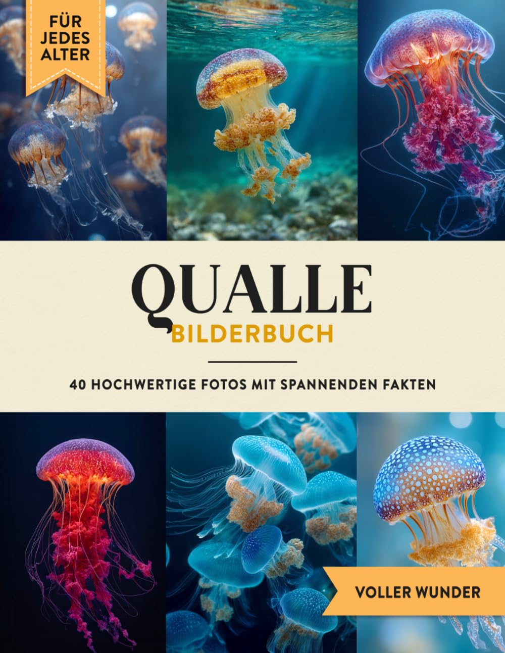 Qualle Bilderbuch: 40 Bilder & Fakten | Quallenbuch als Geschenk für Kinder & Erwachsene