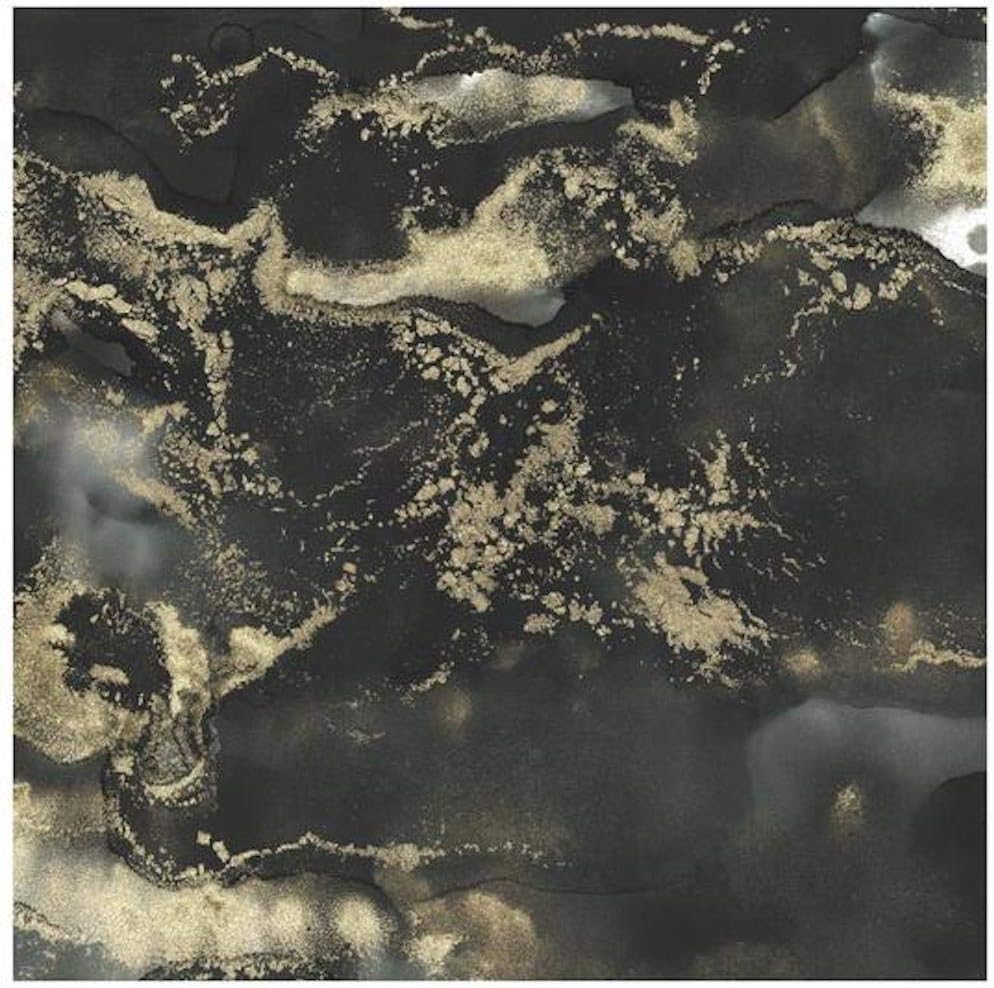 Altoona Design Modern Design Paper Placemats 24/pack Black Gold Swirl Flow Art Design Square 12.5" x 12.5"