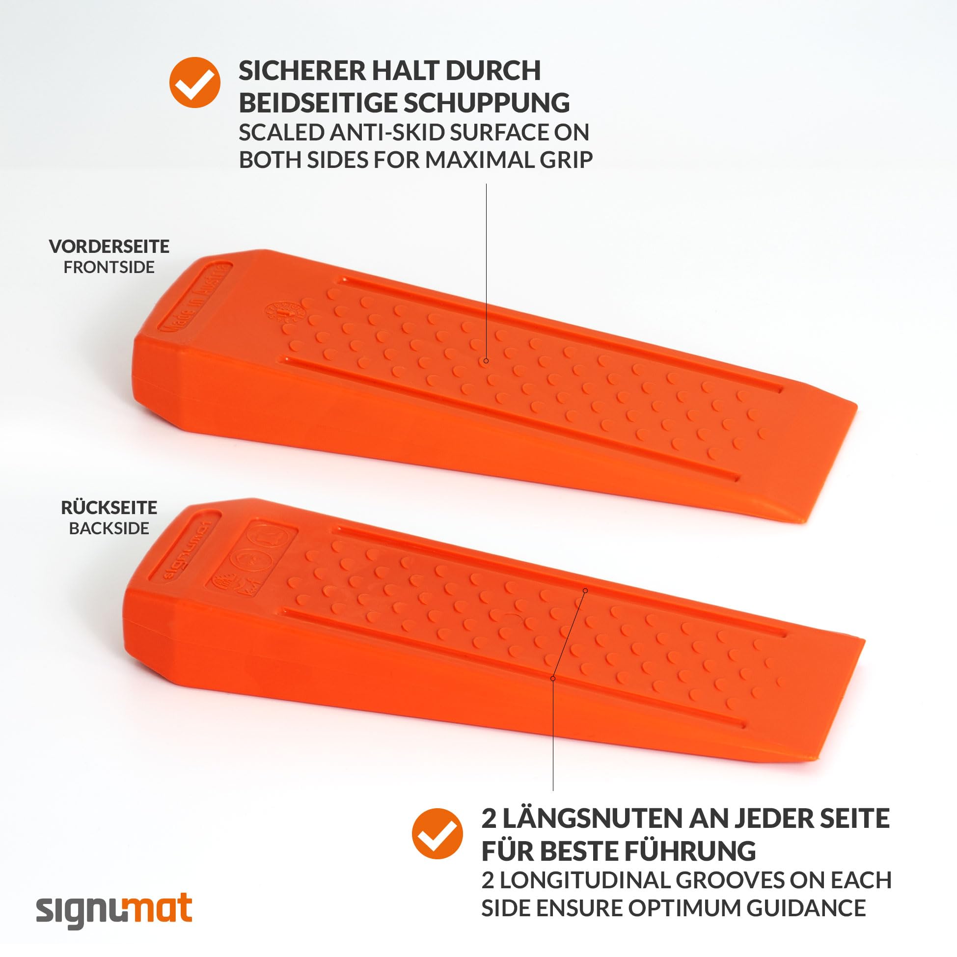 Latschbacher Premium Line Lot de 2 cales d'abattage et 1 cales de remplacement, en plastique, résistant aux chocs et au froid, certifié KWF