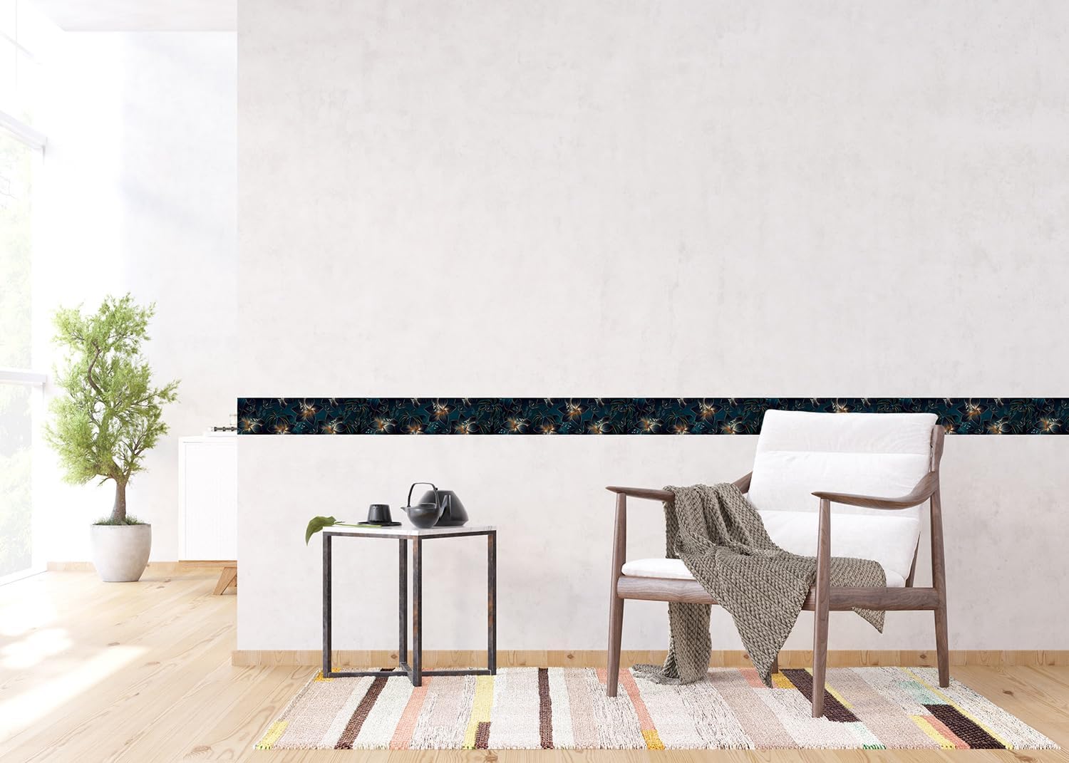 Self-Adhesive Border, Kitchen, Living Room, Wall Sticker, Multicoloured, 500 x 13.8 cm, AWB 8402