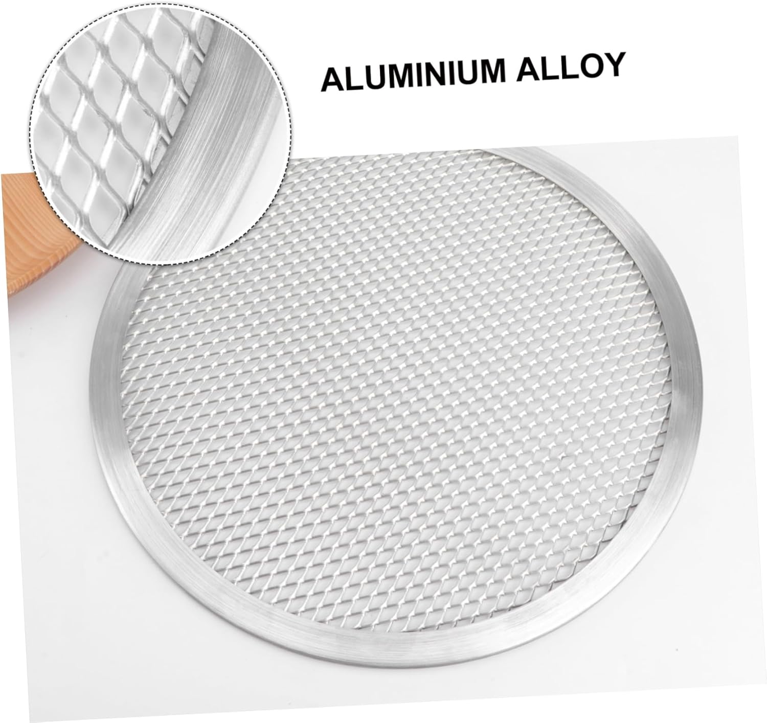 Mikinona Aluminum Pizza Baking Pan Net Thicken Pizza Screen for Easy Airflow Non-stick and Scratch Resistant for Oven and Freezer Use