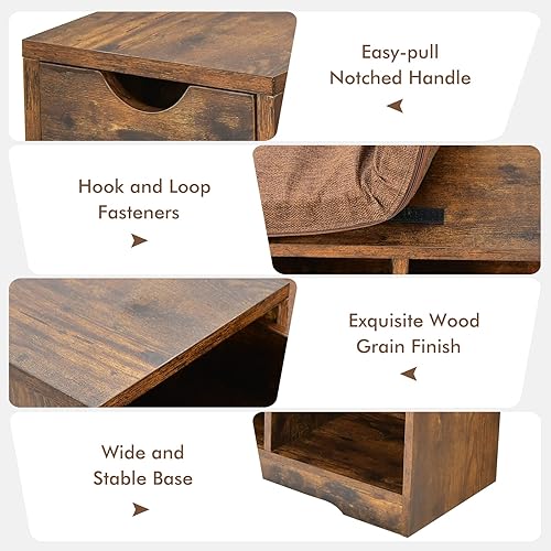 Miniatura 6 de Tangkula Banco de zapatos con cojín y 3 compartimentos, banco de almacenamiento de zapatos de entrada con cajón de almacenamiento pequeño y estante