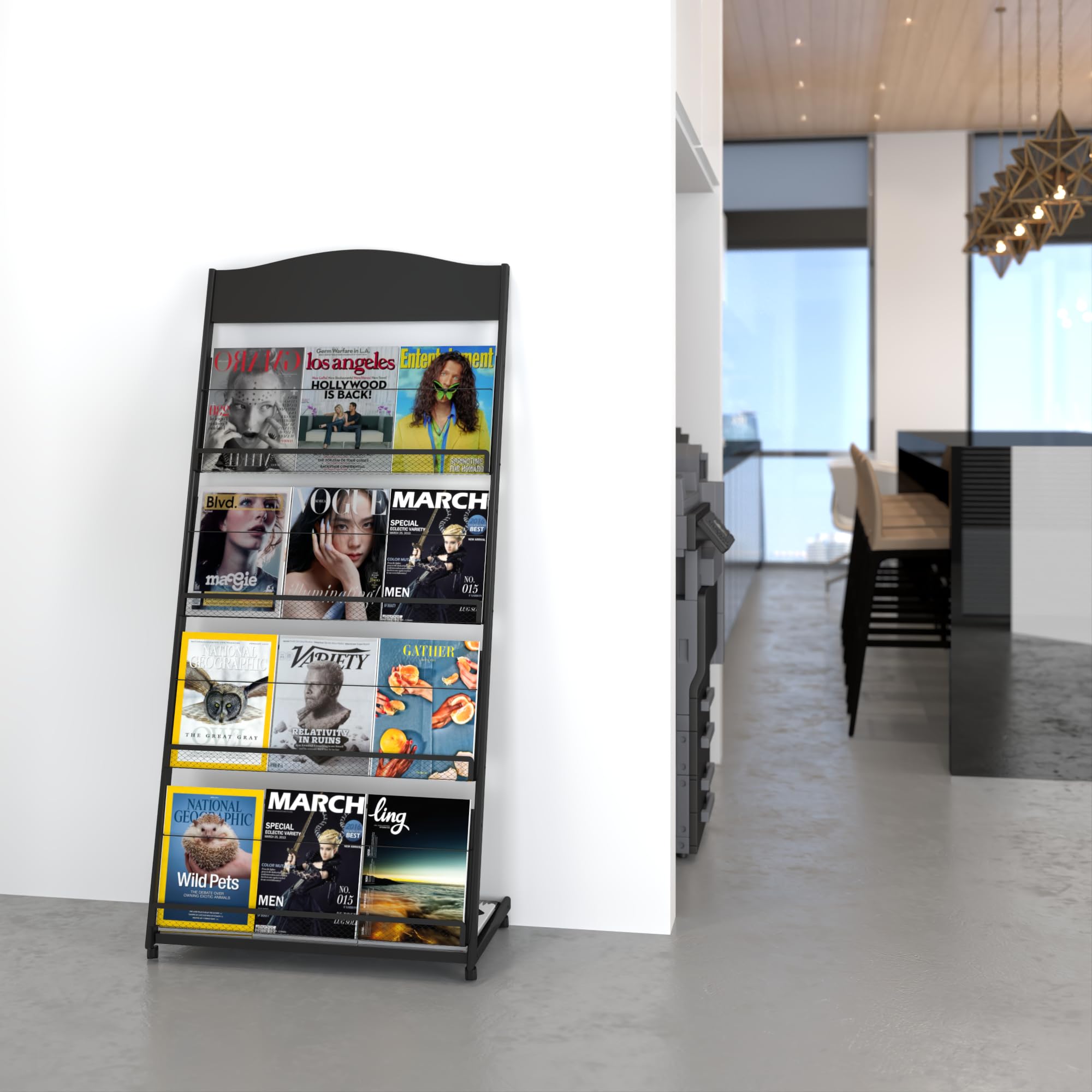 zeitschriftenständer Für Verschiedene öffentliche Ausstellungsbereiche,3 sheets A4 width prospektständer a4 prospekthalter mit Universalrädern (68×36×150CM)