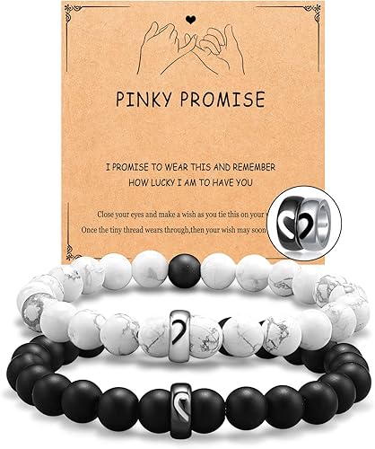 UNGENT THEM Pulseras de anillo a juego para parejas, regalos para novio, marido, prometido, alma gemela, novia, esposa, día de San Valentín,