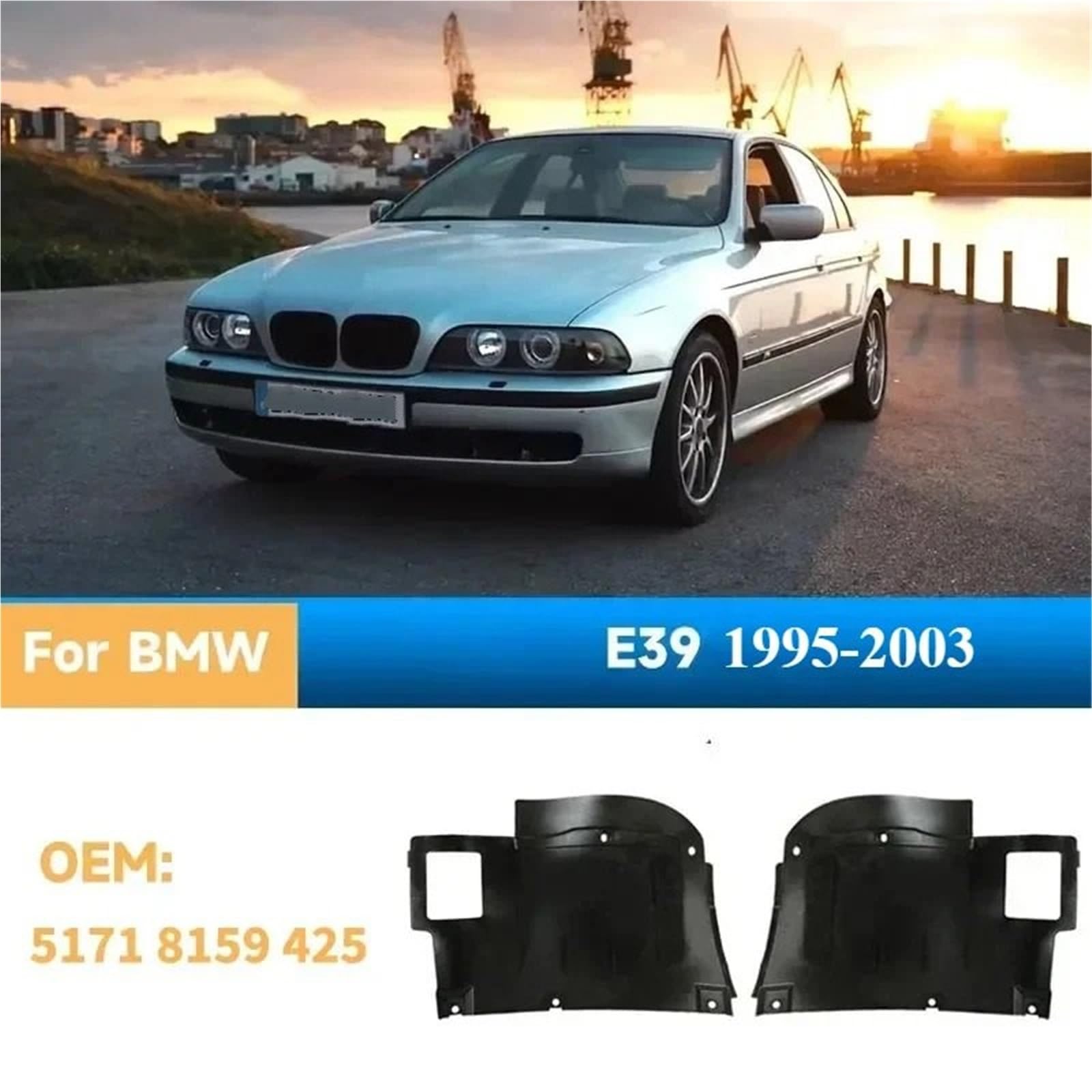 Pasuje do BMW serii 5 E39 1995-2003 lewa + prawa para błotników panel rozbryzgowy wykładzina wykończeniowa zestawy błotników kół Chlapacze samochodowe