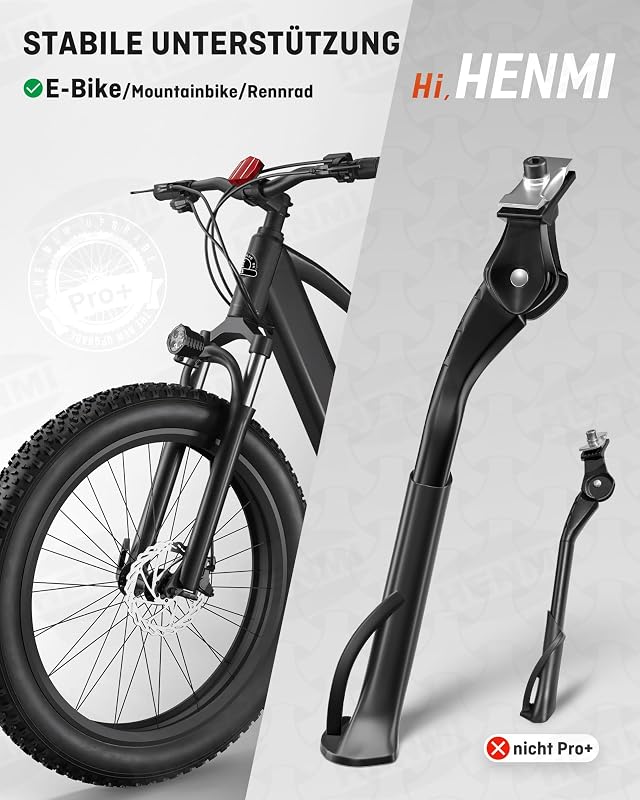 Cric central reglabil pe înălțime HENMI pentru biciclete electrice, mountain bike, trekking și oraș, 24-29 inch