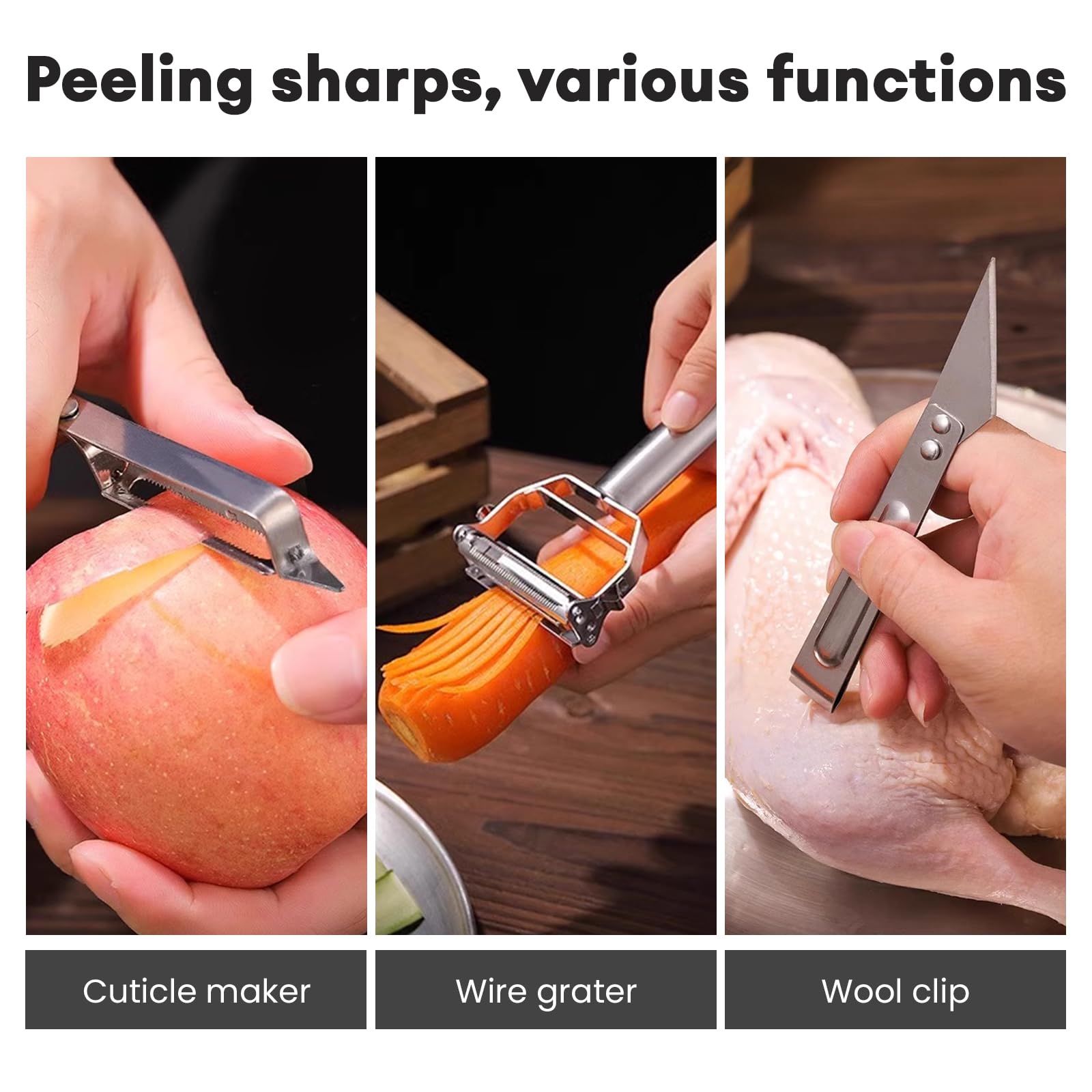 Titan Schneidebrett-3 Stück 304 Schneidebrett Edelstahl Cutting Board Stainless Steel aus Edelstahl mit Rutschfestes Silikonpad Gemüsemesser für Küche Im Freien Camping 29x20cm, 39x28cm, 34x23cm