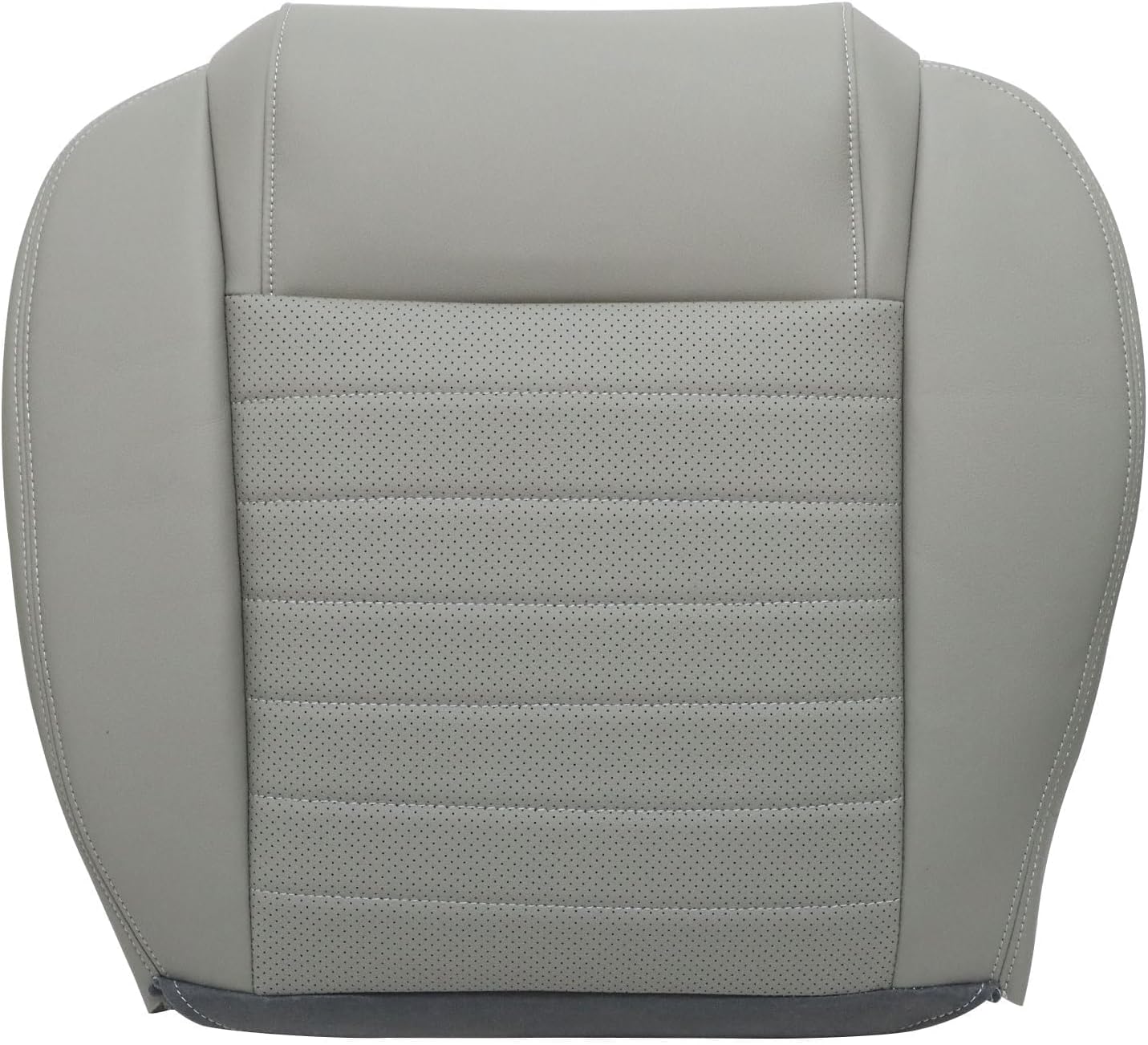 Priprilod Driver Side Bottom Replacement Leather Perforated Seat Cover Gray?#G2 or K2? Compatible with Ford Mustang GT V8 2005 2006 2007 2008 2009