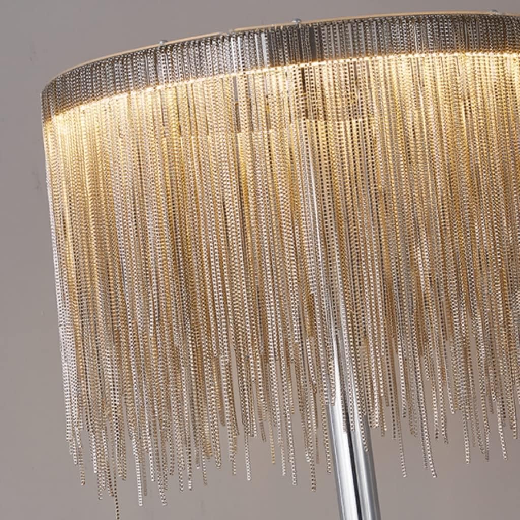 Luksusowa lampa podłogowa, wysoka lampa słupowa, metalowa podstawa, lampa podłogowa z frędzlami, lampa podłogowa, lampa do czytania do salonu sypialni lampa narożna Doskonały wybór (A)