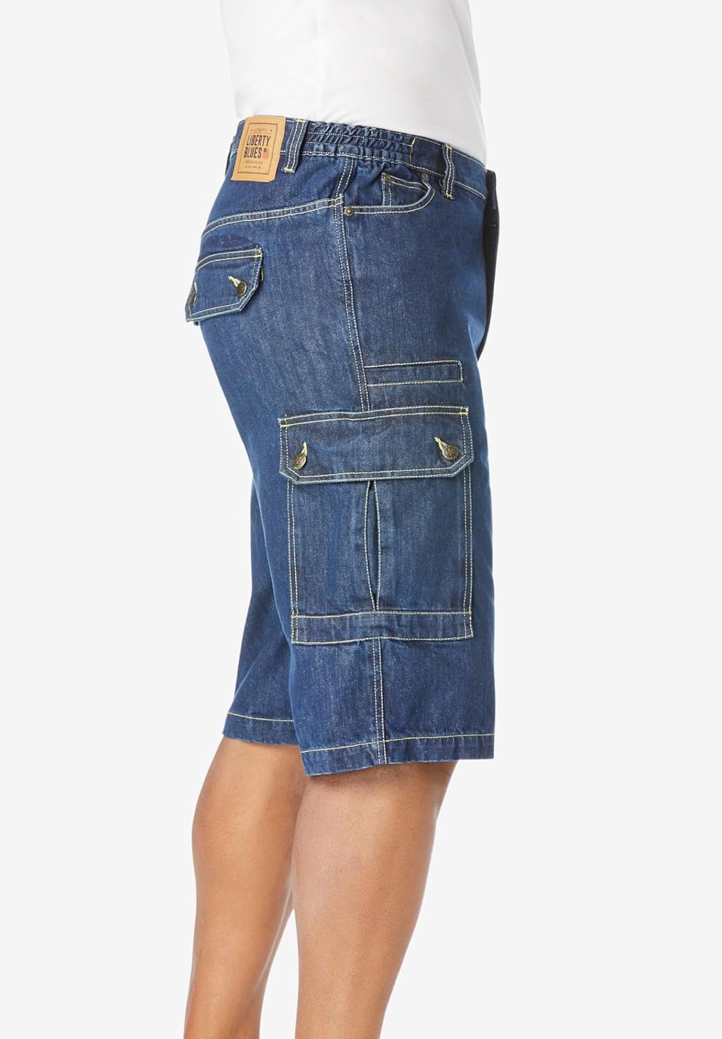 Liberty Blues by Kingsize Men's Big & Tall Denim Cargo Shorts