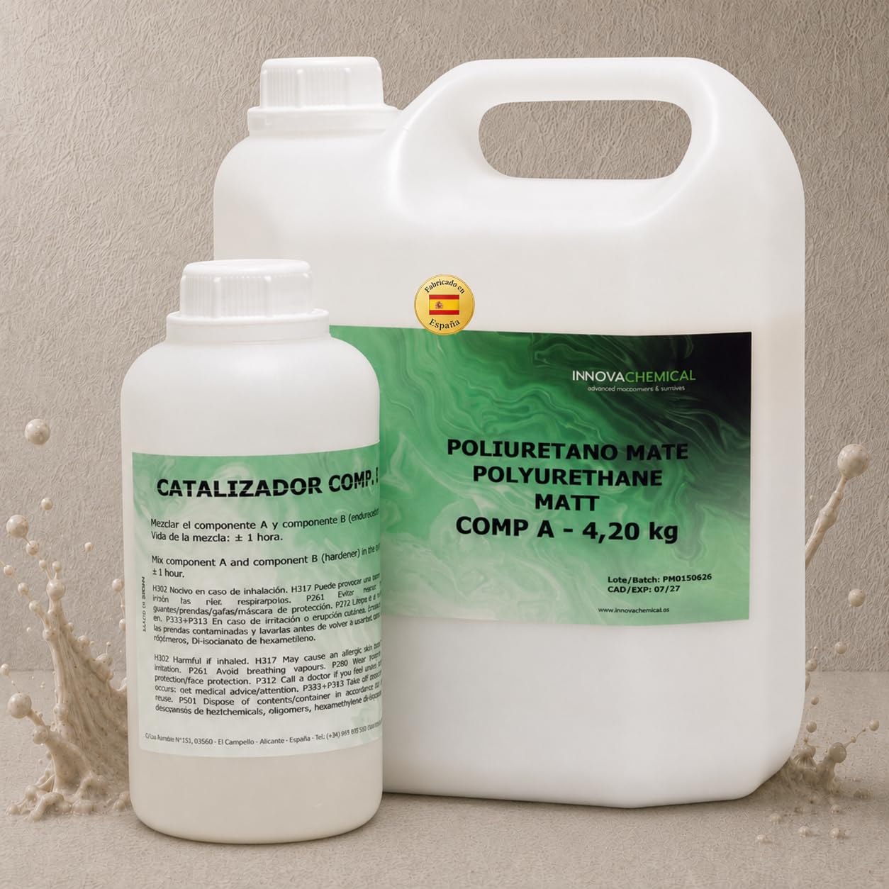 Barniz Poliuretano al Agua 2C Mate 5kg para Microcemento