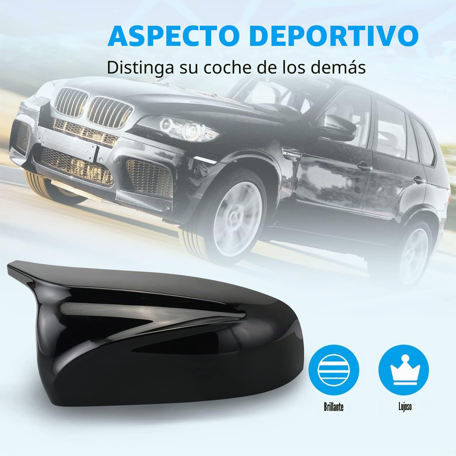 Carcasas Espejos Retrovisores para BMW X5 X6 E70 E71 2008-2012,Coche Cubierta Espejo Retrovisor Lateral Tapa Piezas Exteriores