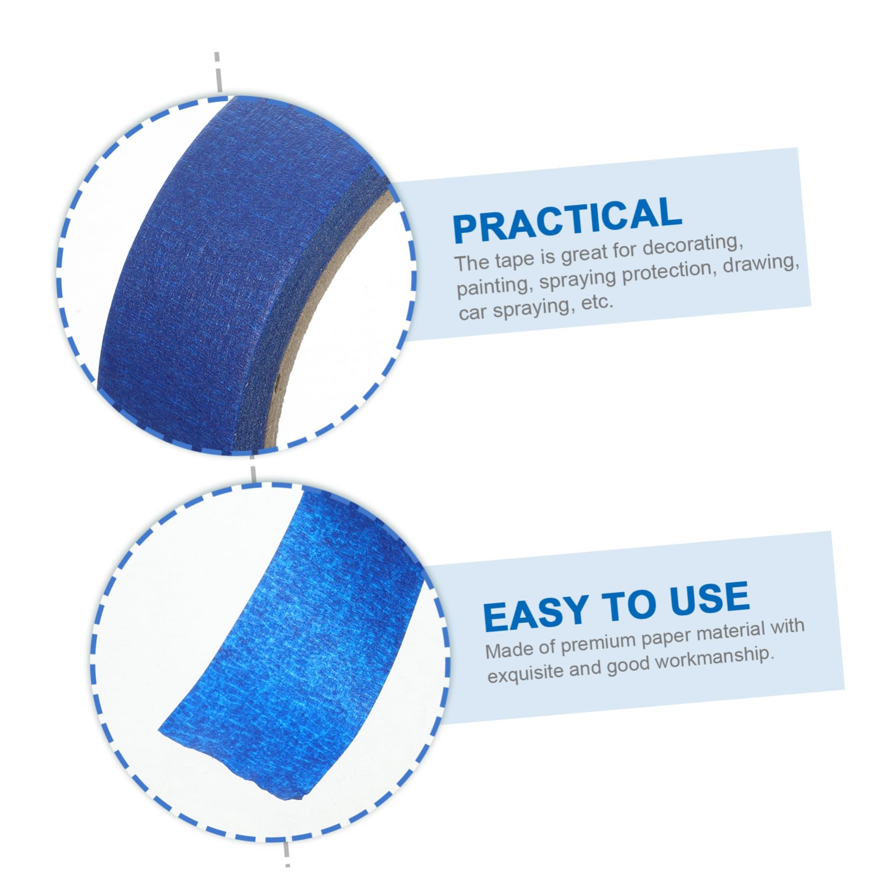 4 Rouleaux Ruban de Masquage Peinture Multifonction Ruban Adhésif Artiste Bleu Profond pour Protection Surface Verre Carrelage