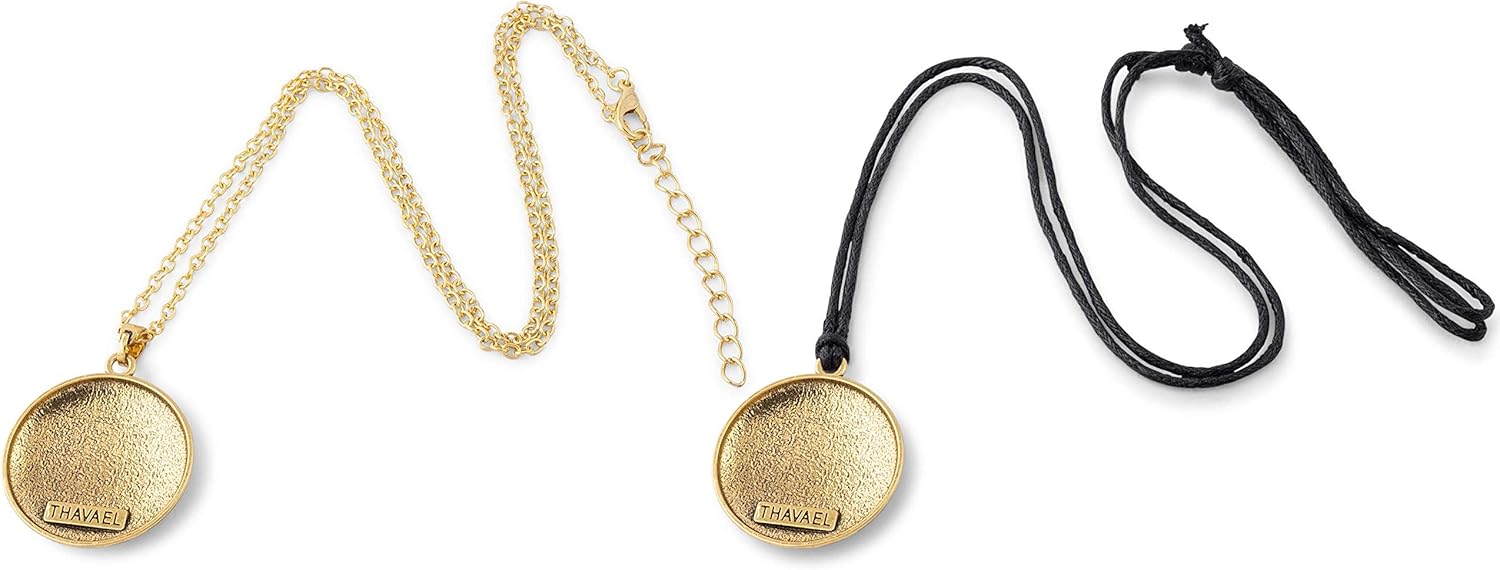 Eleven Squared Necklace Set, 2pc – Gold-Plated Couples His and Hers, BFF Pendant Necklaces - Adjustable Fancy Gold Chain & Casual Black Strap Fit to Size Jewelry Gifts for Men, Women