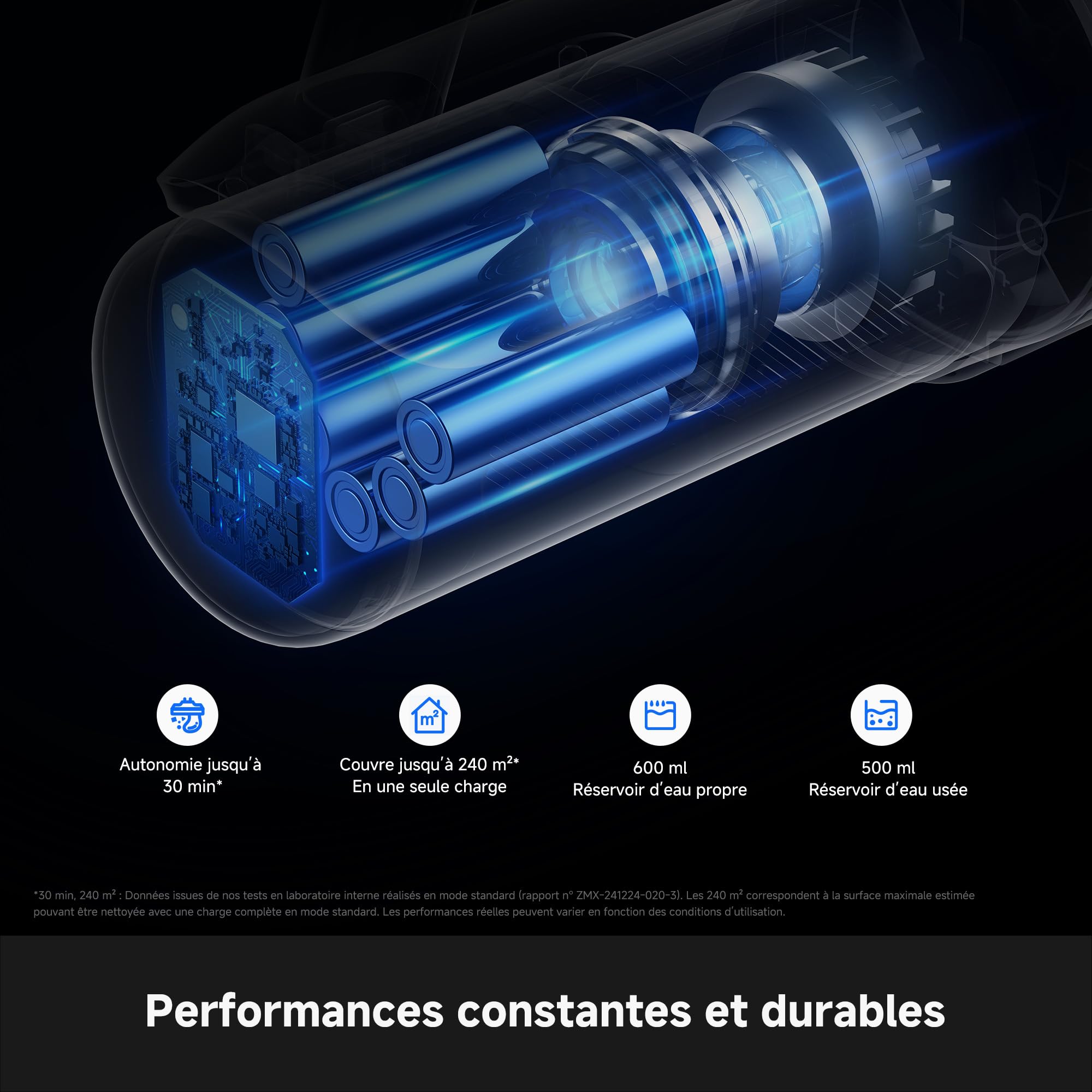 Mova M10 Air Set Aspirateur Laveur sans Fil, Aspiration 20 000Pa, Auto-Nettoyage avec séchage à l'air Chaud 60 °C, Solution Anti-odeurs, portée à Plat à 180°, Lavage des Bords
