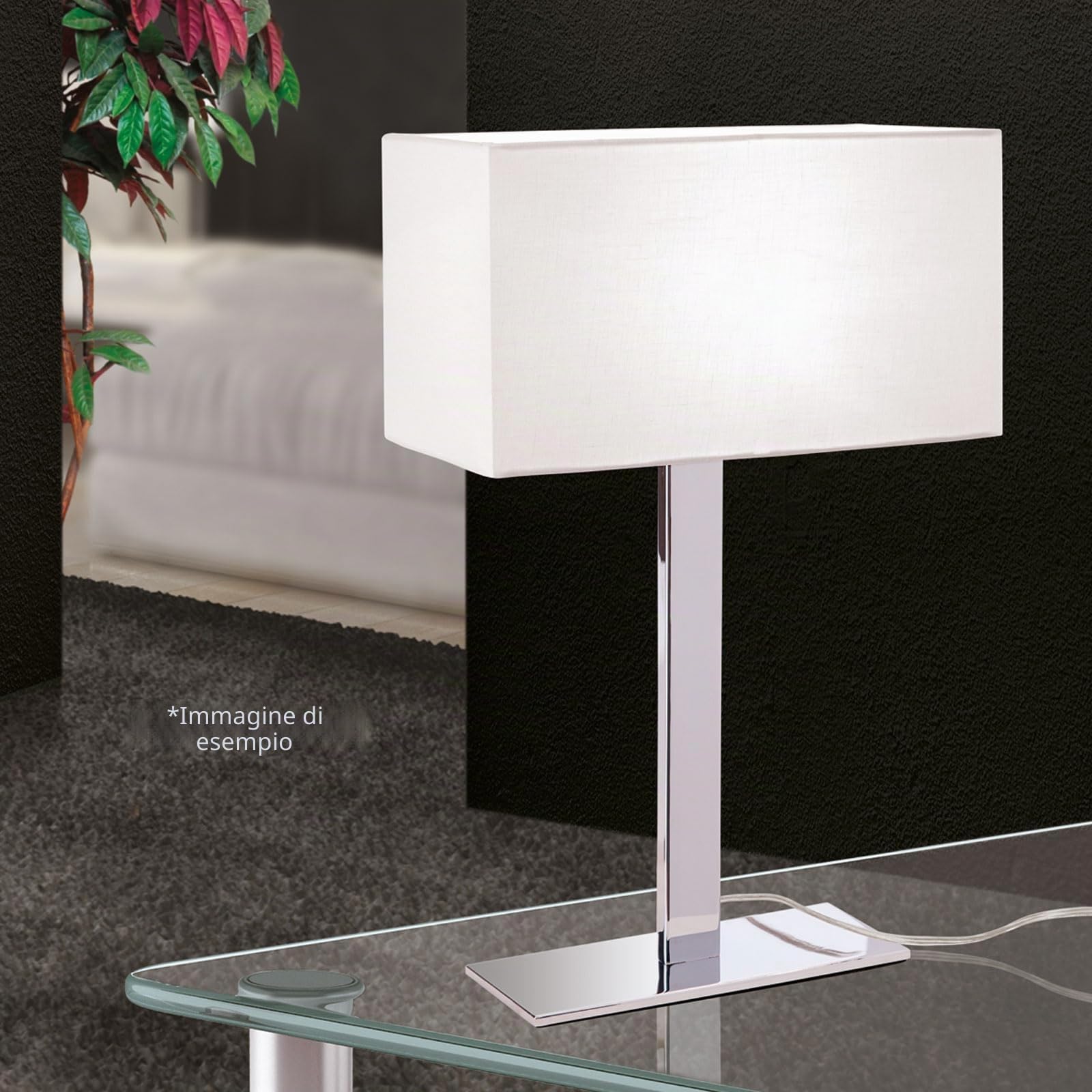 ORION LIGHTSTYLE Paralume in tessuto per presa E27 paralume rettangolare di ricambio per lampada da terra, lampada da tavolo, bianco (32x16x18cm)