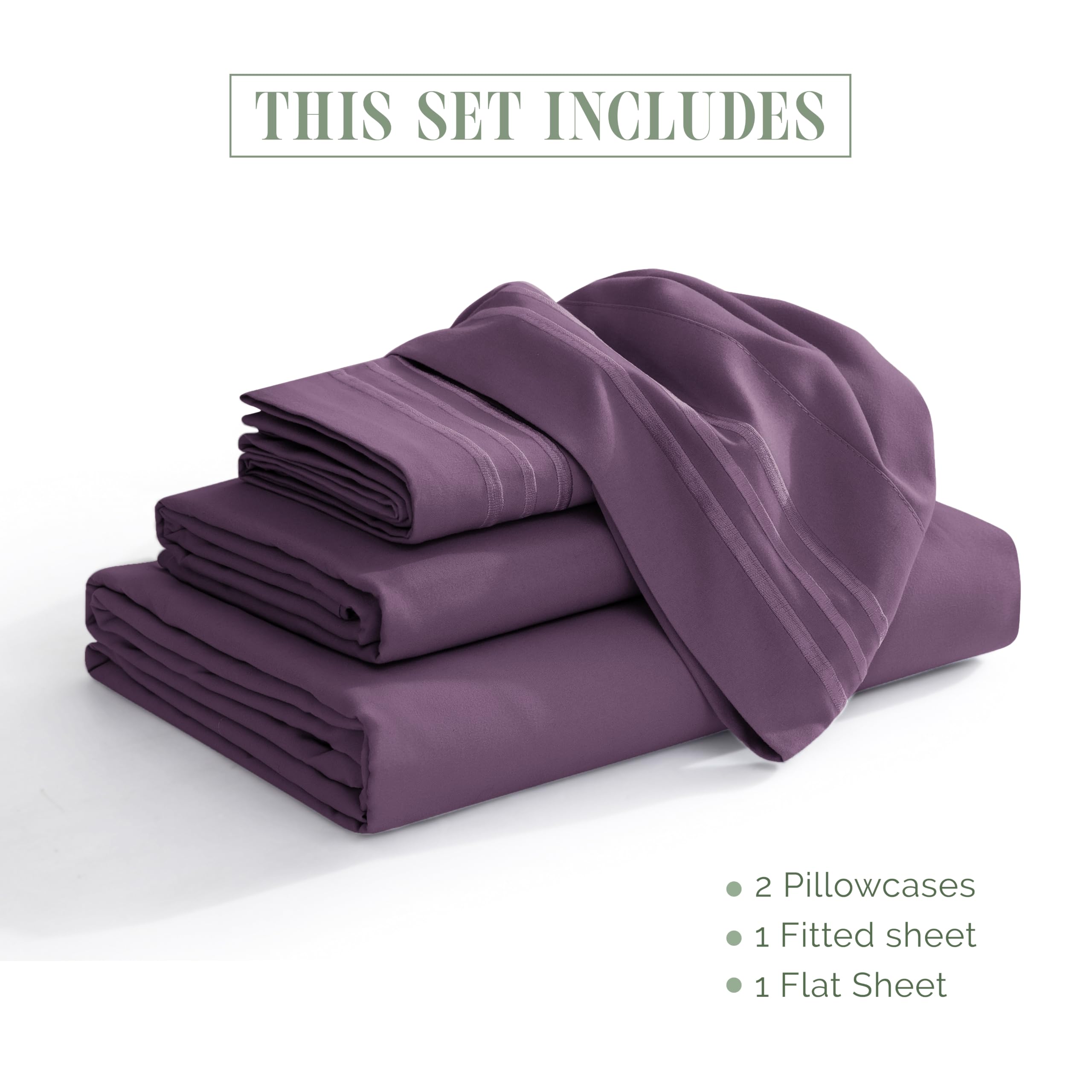 Elegant Comfort Lussuoso set di biancheria da letto in cotone egiziano 1500, 4 pezzi, di alta qualità, resistente alle pieghe, con lenzuolo con angoli elasticizzati, tasca profonda fino a 40,6 cm,