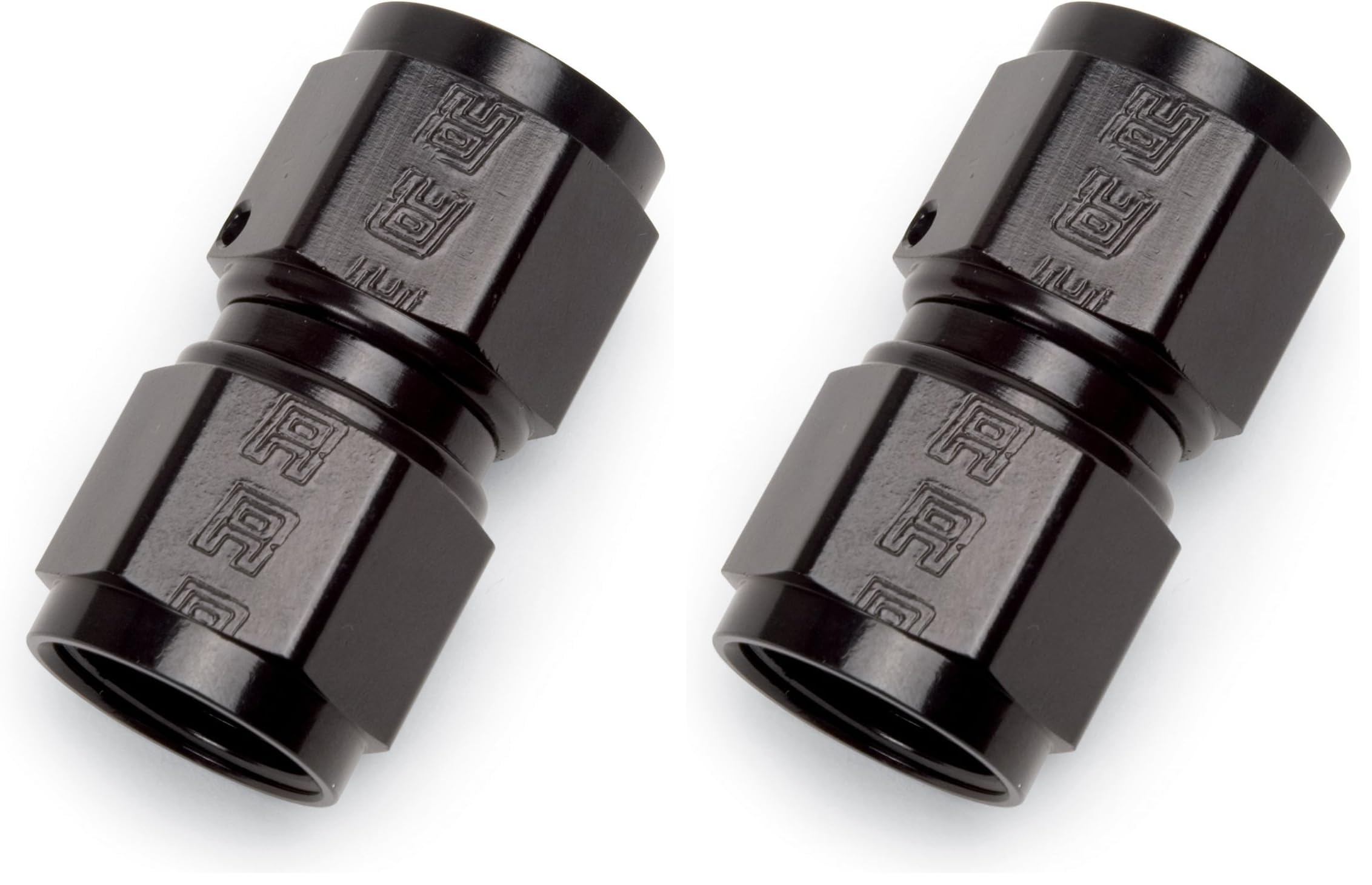 Edelbrock Russell 640003 Black Straight Swivel Coupler, Black, 1 Count (Pack of 2)